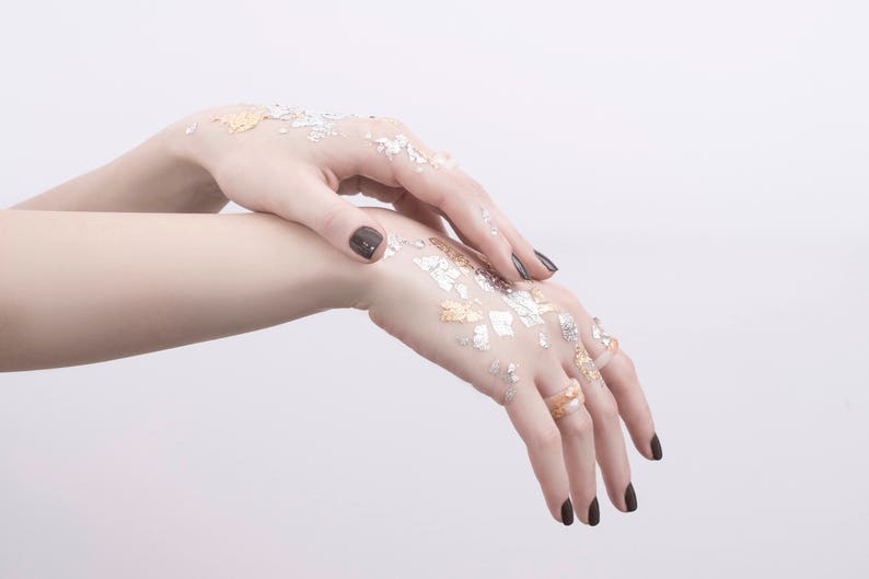 White Faceted Resin Ring With Gold Flakes - Purity Ring - Alternative Engagement Ring - Resin Jewelry