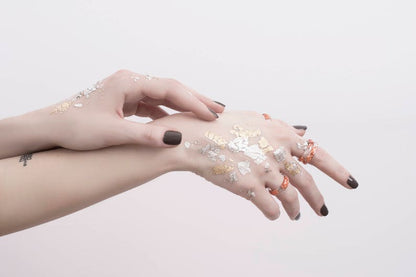 Hypoallergenic Transparent Ring With Rose Gold Leaf - Resin Stacking Ring - Resin Jewelry