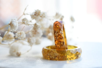 Faceted Autumn Resin Rings - Alternative Engagement Ring - Fall Color Rings - Autumn Jewelry
