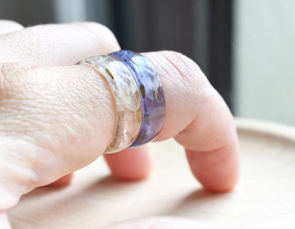 Make A Wish Resin Ring - Unique Dandelion Seeds Jewelry - Dainty Dandelion Promise Ring